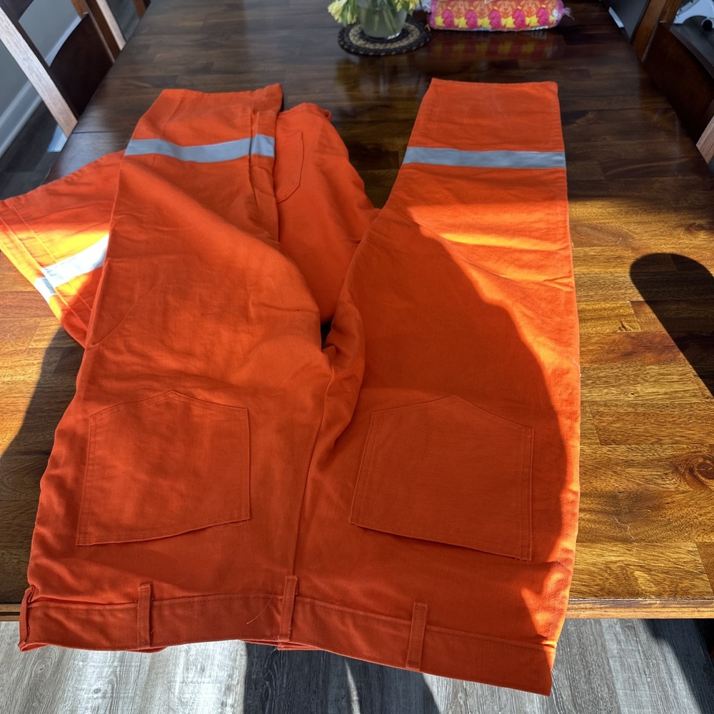 2 Pair Steel Grip Westex Indura FR Flame Resistant Orange Work Pants Mens 42x32 - Picture 3 of 5